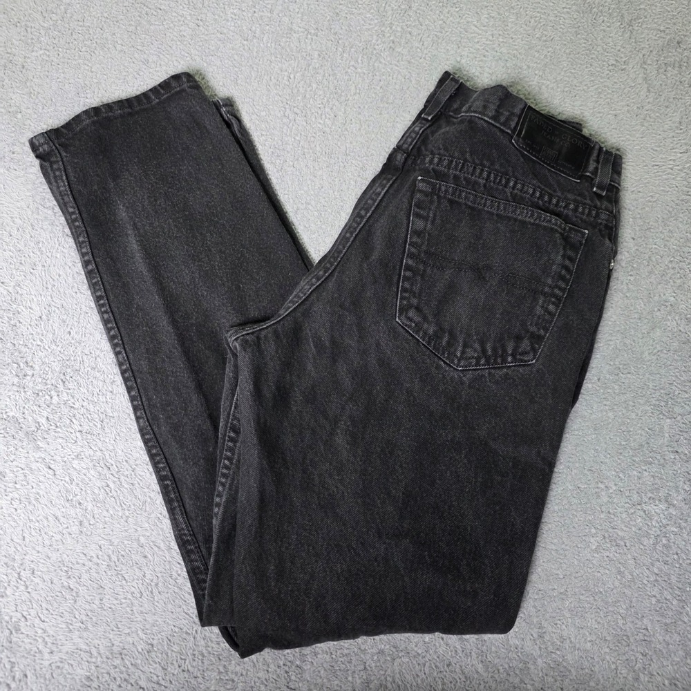 Faded Glory Mens 34x32 Straight Leg Jeans Black 100% Cotton Denim Vintage 90s